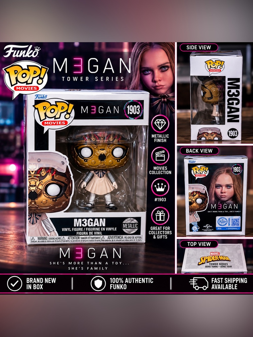 Funko Movies M3GAN Metallic Gold Vinyl Figure #1903
